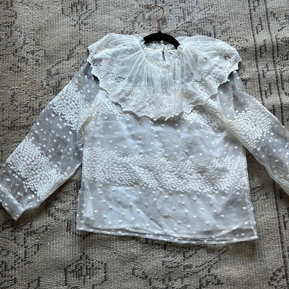 Zara Tops Zara Star Lace Ruffle Top Poshmark